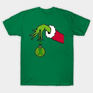 The Mean Green One holding a Awareness Ribbon Christmas ball (Green) T-Shirt